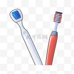 简约风格的牙刷和牙膏插图