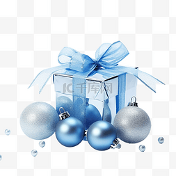 金色禮盒图片_圣诞礼物和节日白色的蓝色圣诞球