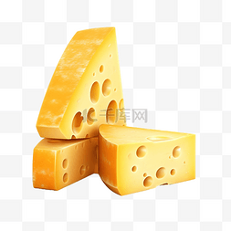3d 渲染的奶酪食品