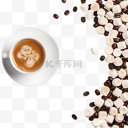 万圣节早晨假期咖啡加棉花糖