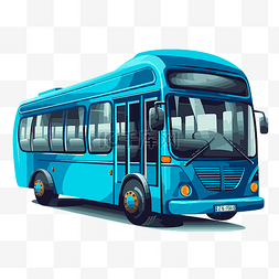 蓝色巴士 向量