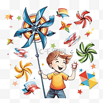儿童玩具风车png插图
