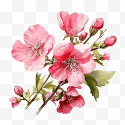 春天的花朵插画 bougenville 花