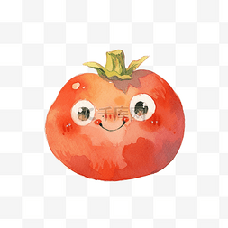 水彩多色图片_水彩卡通番茄