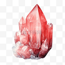 水晶菱锰矿水彩插图