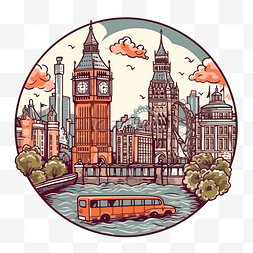 伦敦河图片_伦敦剪贴画伦敦天际线与伦敦大本