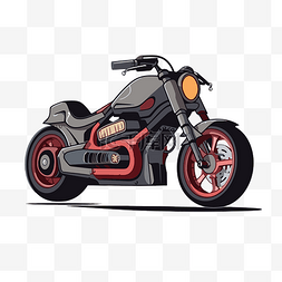 卡通摩托车矢量图片_摩托车剪贴画卡通摩托车矢量插画