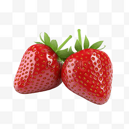 3d 渲染草莓透视图