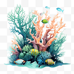 珊瑚海洋图片_海洋珊瑚水色png插图海洋生物