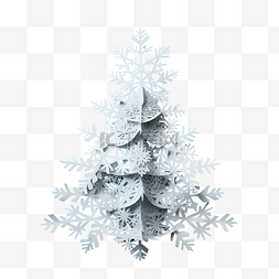 创意折纸圣诞树图片_蓝色的白皮书雪花制成的圣诞树