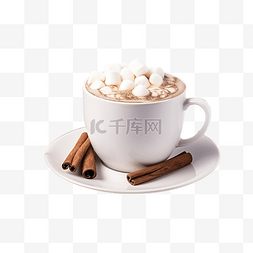 一杯热咖啡图片_一杯咖啡或可可加棉花糖