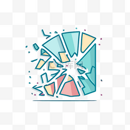 矢量破碎玻璃图片_显示碎玻璃的动画矢量标志设计