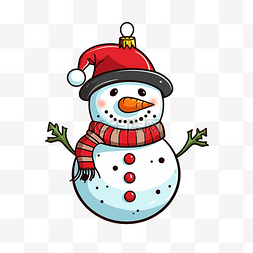 圣诞雪人装饰品卡通插图