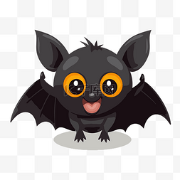 黑蝙蝠剪贴画卡通有趣的黑蝙蝠睁