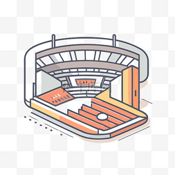 足球场图标图片_开放体育场的卡通图标 向量