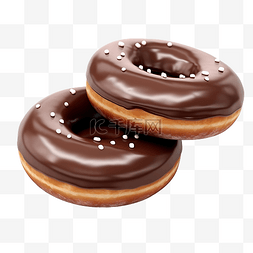 巧克力甜甜圈 3d 插图