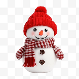 适合冬季的图片_可爱的雪人，戴着红帽，适合冬季