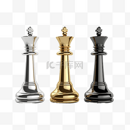 国际象棋图标图片_国际象棋 3d 插图渲染