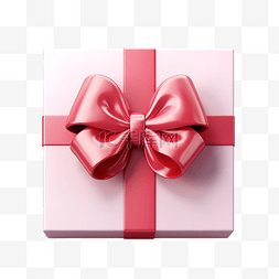 盒子正方形图片_带蝴蝶结的情人节礼物