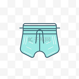 线短裤平面图标简单平面插画 向