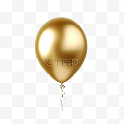 3d 金色气球 3d 渲染