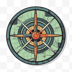 复古指南针图片_具有复古风格设计的圆形指南针图