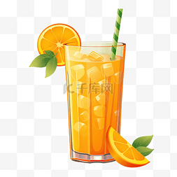 冷飲图片_卡通橙汁PNG文件
