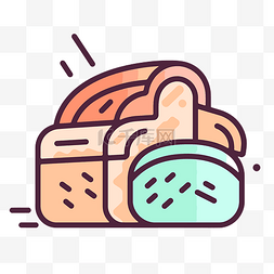 面包店界面图片_面包店图标，带有不同颜色的面包