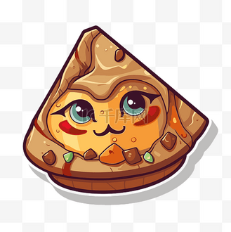 睁着眼睛的卡通形状的馅饼 向量