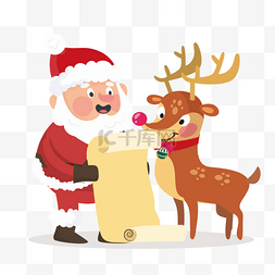 圣诞节圣诞节christmas图片_圣诞可爱老人麋鹿好孩子名单
