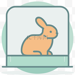 透明图标图片_玻璃宠物食品容器中的宠物兔 向