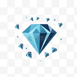 最小风格的钻石和成功插画