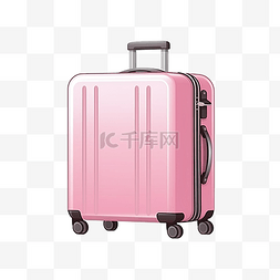 拎行李包图片_粉色行李袋或手提箱插画