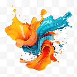 油漆溅起图片_液体丙烯酸涂料运动流漩涡和油漆