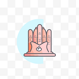 粉色手套 icon 矢量图