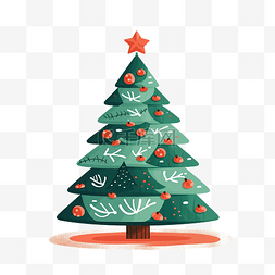 卡通圣诞树标签图片_Hygge 舒适的圣诞树隔离