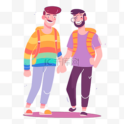 同性恋剪贴画两个男性朋友一起散