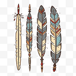 印第安本土箭和羽毛