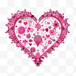 心爱的心爱图片_生日快乐粉红色的心爱与装饰装饰