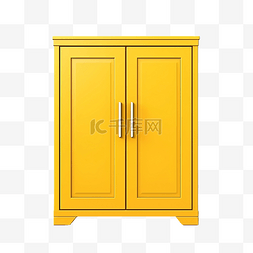 橱柜3d图片_低聚黄色橱柜3D模型