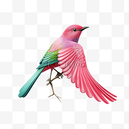 明亮的绿色图片_粉红色的鸟，绿色的翅膀