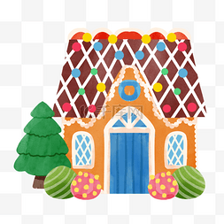 彩色糖果可爱房子