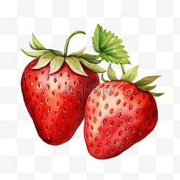 草莓剪贴画图片_水彩草莓剪贴画