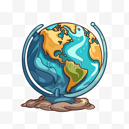 地球仪剪贴画 世界地球仪以卡通