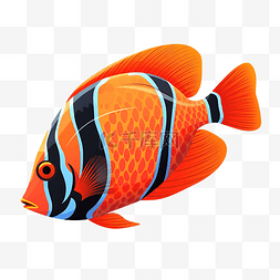 蓝色水鱼图片_红海小丑塘鱼在白色插图 ai 生成