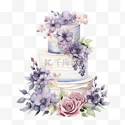 情人节蛋糕图片_水彩婚礼蛋糕