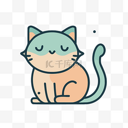 猫设计图片_色彩柔和的简单卡通猫 向量