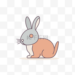 兔子现实图片_扁平兔子插画插画 向量