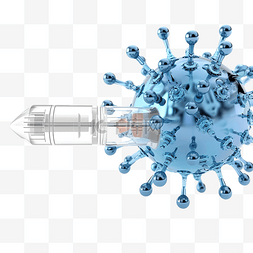 液体中的分子病毒，带玻璃滴管 3D