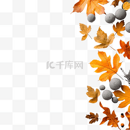 灰色木桌子图片_灰色桌子上的橙色秋叶